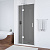 Душевая дверь в нишу Vegas Glass AFP NOVO 120 07 07 L, профиль матовый хром, стекло графит