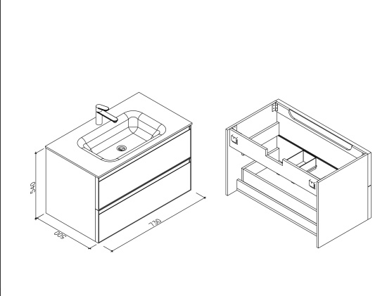 Тумба с раковиной Altrobagno Palermo 750