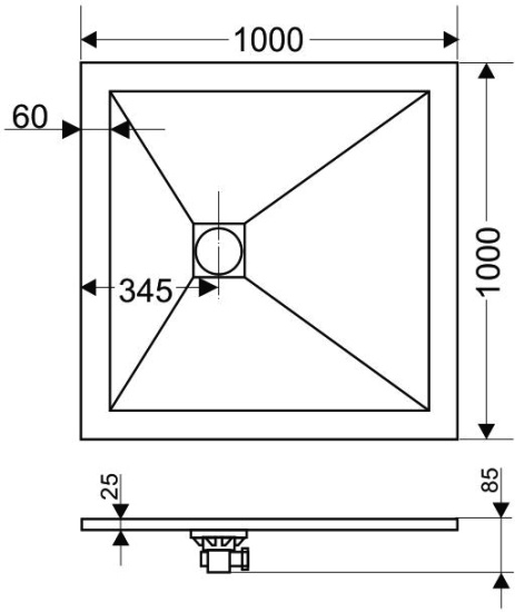 Поддон для душа RGW Stone Tray ST-0100W 100х100