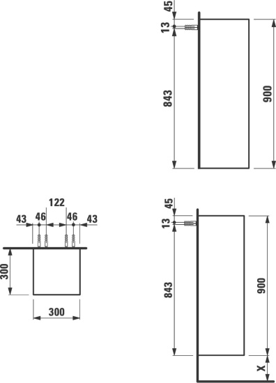 Пенал Laufen Boutique темный дуб