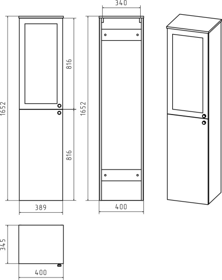 Шкаф-пенал Misty Тондо 40 L
