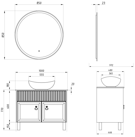 Мебель для ванной ASB-Woodline Риола 100