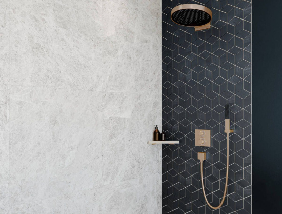 Смеситель для душа Hansgrohe Ecostat Square 15714140 термостат, шлифованная бронза