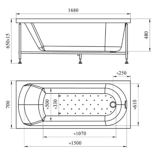 Акриловая ванна Vannesa Кэти 170х70 см