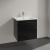 Тумба с раковиной Villeroy & Boch Venticello A92401 60 black matt lacquer, с ручками хром