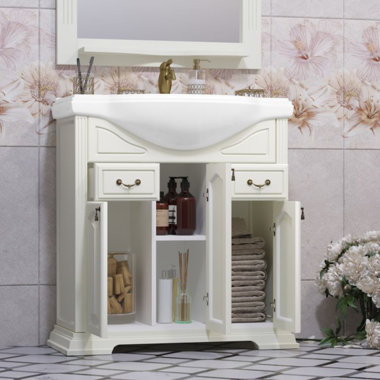 Тумба с раковиной Opadiris Риспекто 80 слоновая кость