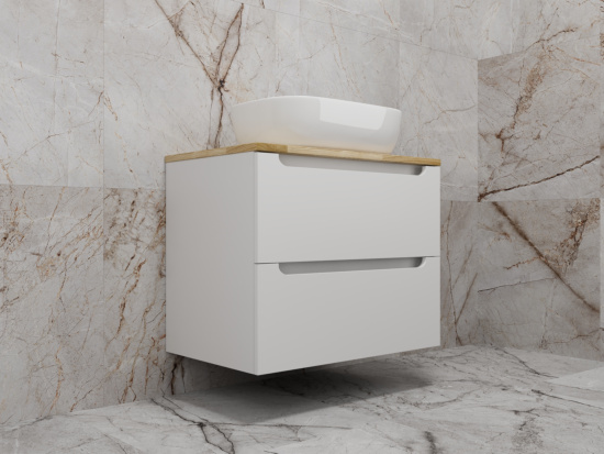 Тумба с раковиной Style Line Бали 70 со столешницей, белый софт