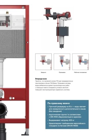 Инсталляция для унитаза Tece TECEbase 9240402 с клавишей смыва