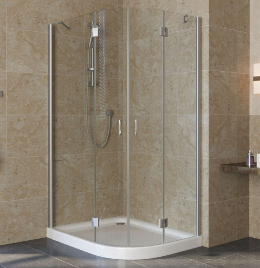 Душевой уголок Vegas Glass AFS-F Lux 100*90 07 01 L профиль матовый хром, стекло прозрачное