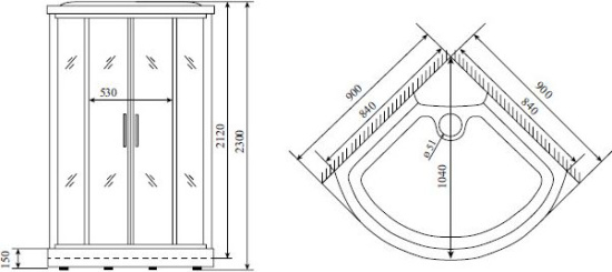 Душевая кабина Timo Lux TL-1502