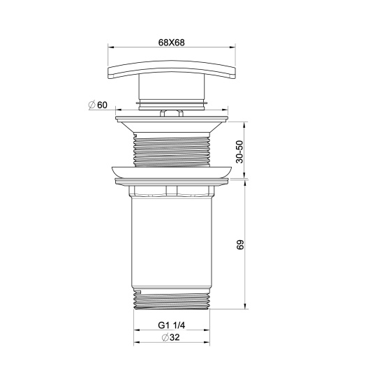Донный клапан для раковины Wonzon & Woghand WW-88SS08-BG