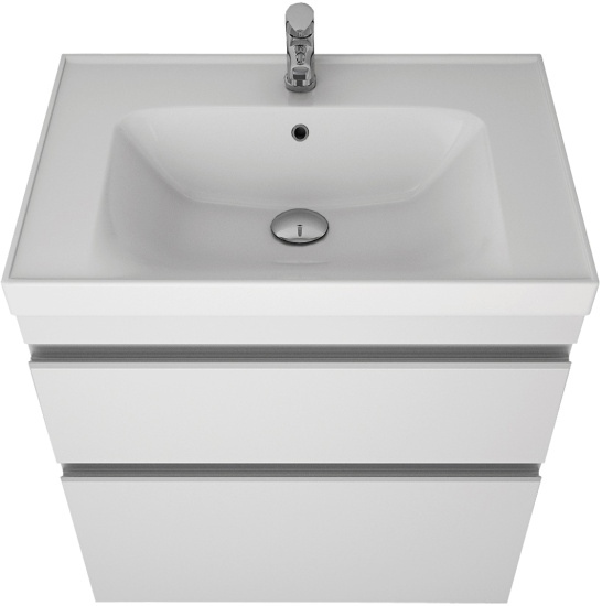 Тумба с раковиной Dreja Grace Plus 60 с опорами, белый глянец