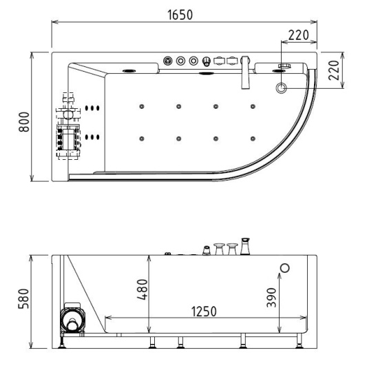 Акриловая ванна Gemy G9227 E L