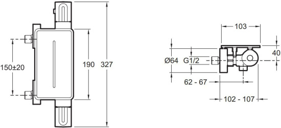 Смеситель для душа Jacob Delafon Metro E21767-BL термостат