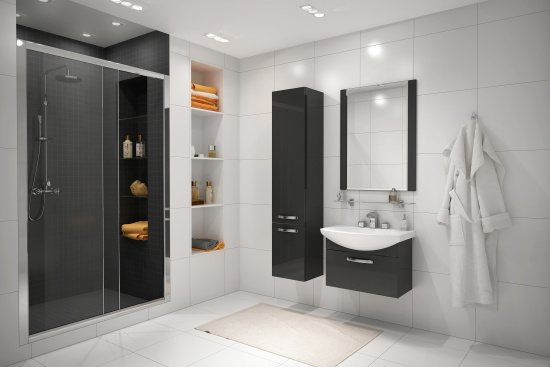Тумба с раковиной Aquaton Ария 65 черный глянец