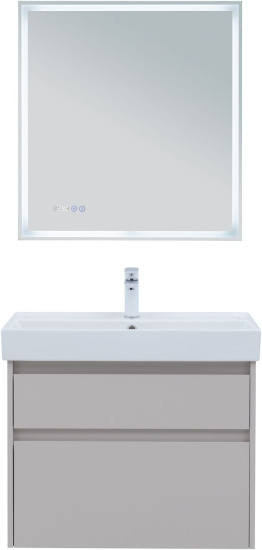Тумба с раковиной Aquanet Nova Lite 2.0 75 2 ящика, бежевая