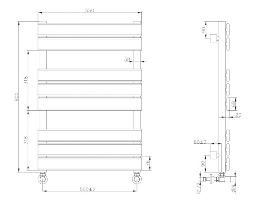 Полотенцесушитель водяной Boheme Venturo 720-G