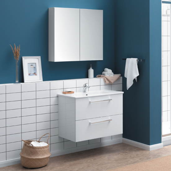 Зеркало-шкаф Dreja Premium 80 белый глянец