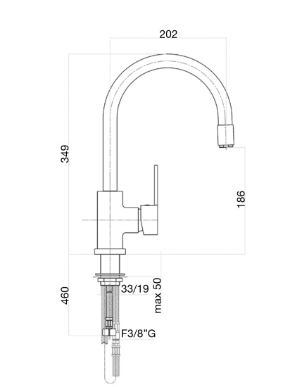 Смеситель для кухни Fiore Katana 77CR5489, хром