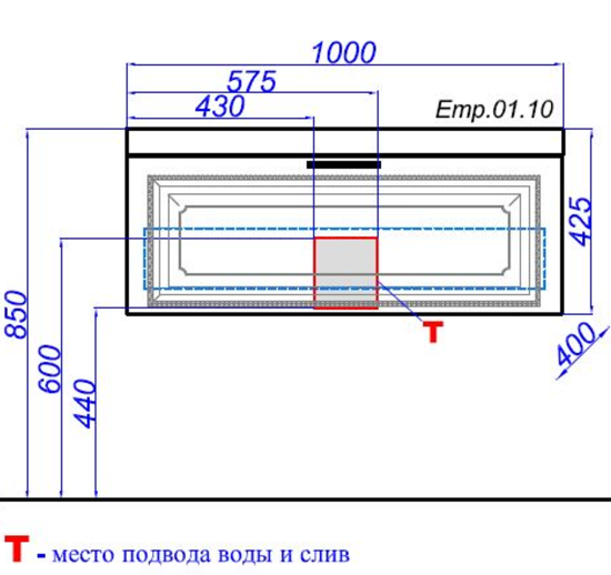 Тумба с раковиной Aqwella 5 stars Empire 100 белая