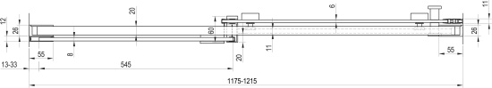 Душевая дверь в нишу Ravak MSD2-120 L Transparent, профиль хром