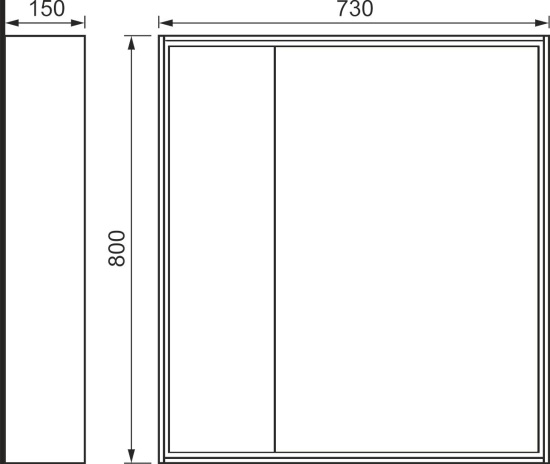 Зеркало-шкаф Raval Frame 75 дуб трюфель, с подсветкой