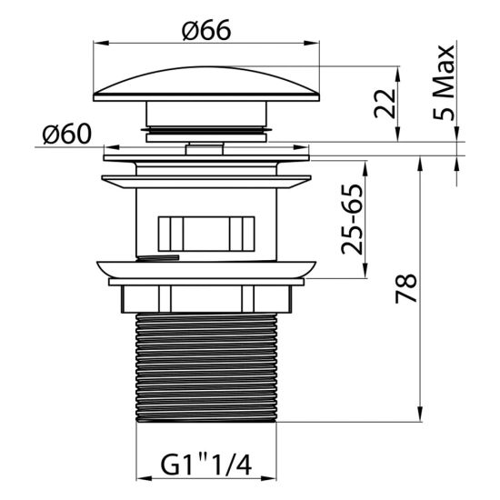 Донный клапан для раковины CeramaLux BB005MB