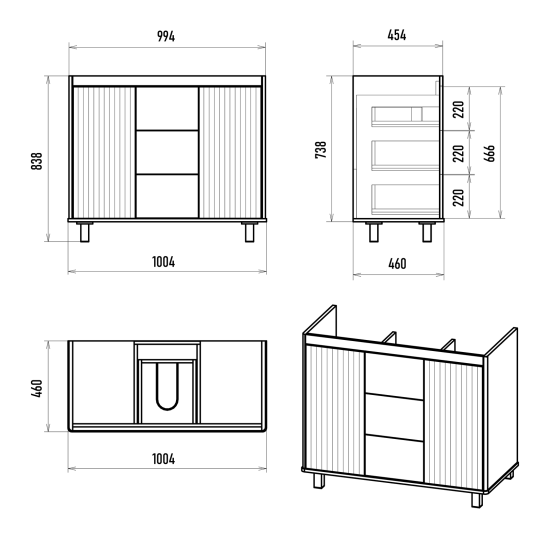 Тумба с раковиной Brevita Risacca Pistachio 100