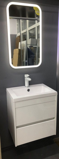 Тумба с раковиной Art&Max Family 50 подвесная, Bianco Lucido