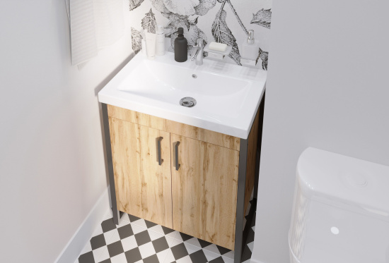 Тумба с раковиной 1MarKa Grunge Loft 70Н дуб вотан