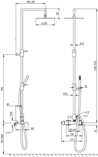 Душевая стойка Migliore Opera 31860