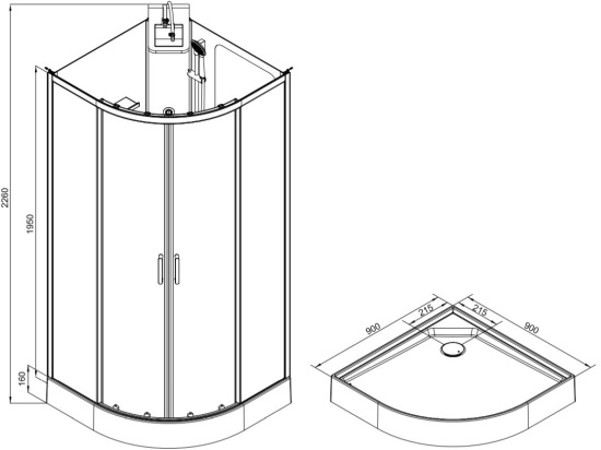 Душевая кабина Aquanet Passion R прозрачное стекло