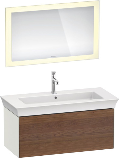 Тумба с раковиной Duravit White Tulip 105 американский орех, белый шелковисто-матовый