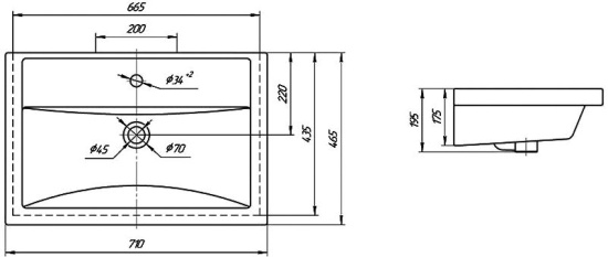 Тумба с раковиной Бриклаер Техас 70 дуб кантри, венге