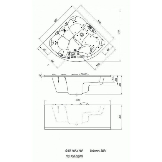 Мини бассейн Kolpa San Gaia Basis 160x160