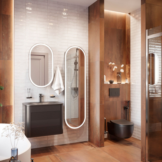 Тумба с раковиной Belinza Twist антрацит, 65