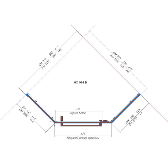 Душевой уголок RGW Hotel HO-084B 100х100 стекло матовое