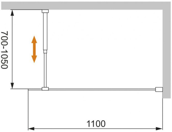 Душевая перегородка Cezares Liberta-L-1-110-C-Cr