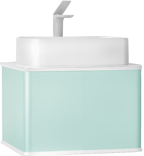 Тумба с раковиной Jorno Pastel 58 бирюзовый бриз
