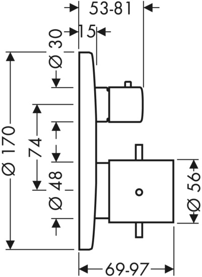 Смеситель для душа Axor Starck 10700990 термостат, полированное золото