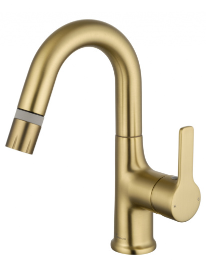 Смеситель для раковины Wonzon & Woghand WW-FE01L212-BG с выдвижным изливом