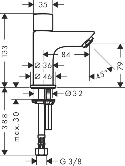 Кран для фильтра Hansgrohe Logis 71120000 хром