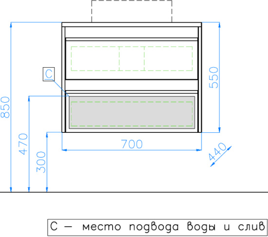 Тумба с раковиной Style Line Монако 70 Plus, осина белая