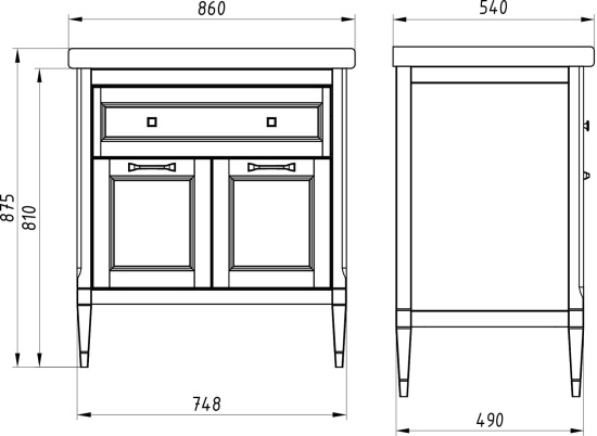 Тумба с раковиной ASB-Woodline Гранда 85 зеленая