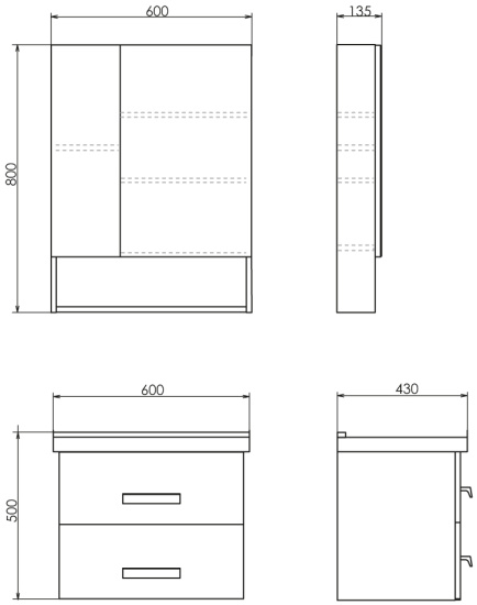 Мебель для ванной Comforty Парма 60