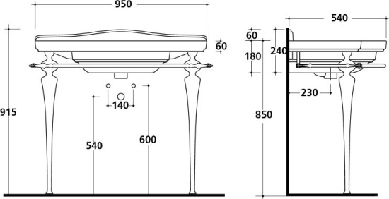 Консоль Galassia Ethos 8451 95 см