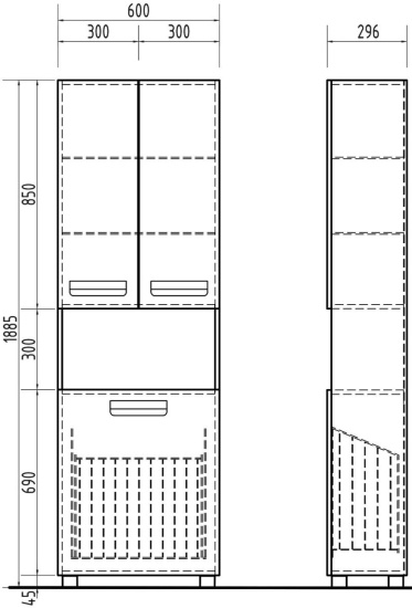 Пенал Vigo Plaza 60 с бельевой корзиной