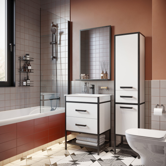 Шторка на ванну Stworki Стокгольм GV-861 MT 50х150 см, профиль черный матовый