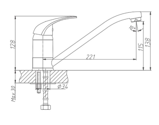 Смеситель для кухни Haiba HB4203