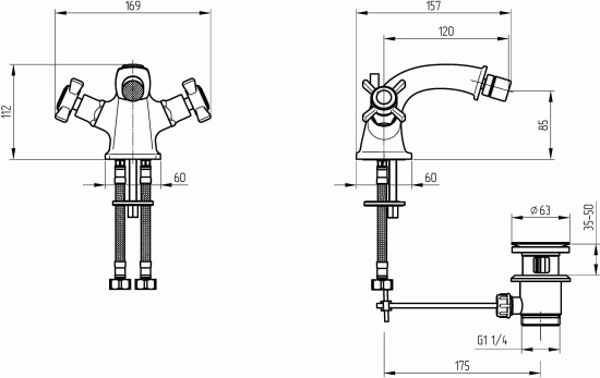 Смеситель для биде Migliore Korona 28490 хром